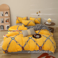 Conjunto de cama king size de veludo de cristal e capa de edredom